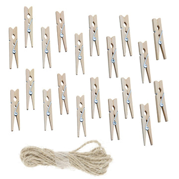 Crafteria 2.5Cm Natural Wooden Clip (20Pcs)