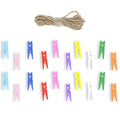 Crafteria 2.5Cm Multi Colour Wooden Clip (20Pcs)