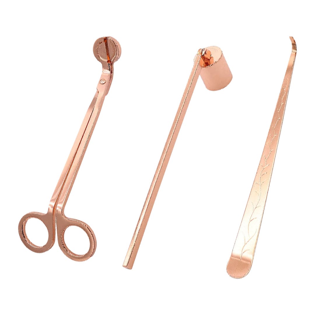 Crafteria Candle Rose Gold 3-in-1 Candle Accessory Set – Trimmer, Dipper & Snuffer