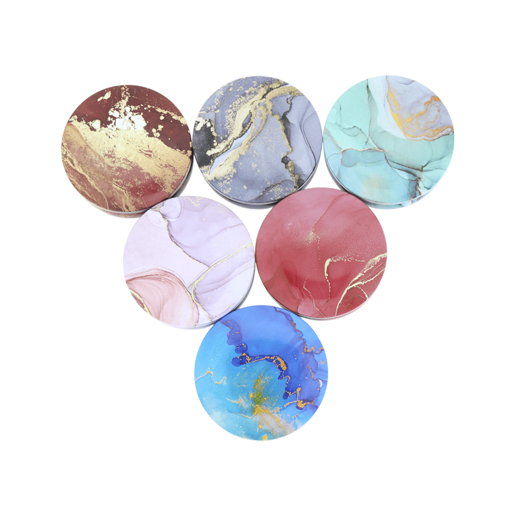 Crafteria 6 Pcs Marble Pattem Candle Display Jar