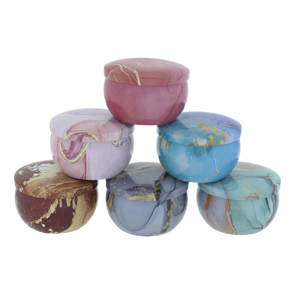 Crafteria 6 Pcs Marble Pattem Candle Display Jar