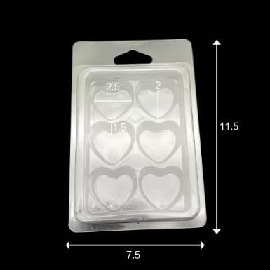Crafteria Heart Clear Blister Mould & Clamshell Packaging for Wax Melts