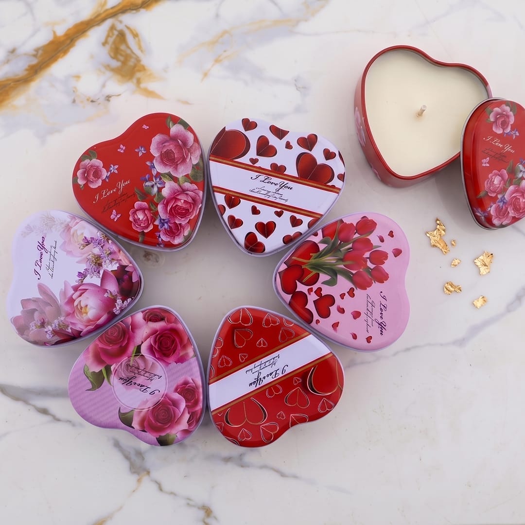 Crafteria 12 Pcs Heart Shape Love Message Tin Jar