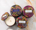 Crafteria 12 Pcs Round Mandala Art Tin Jar