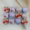 Crafteria 12 Pcs Heart Shape Love & Best Wishes Tin Jar